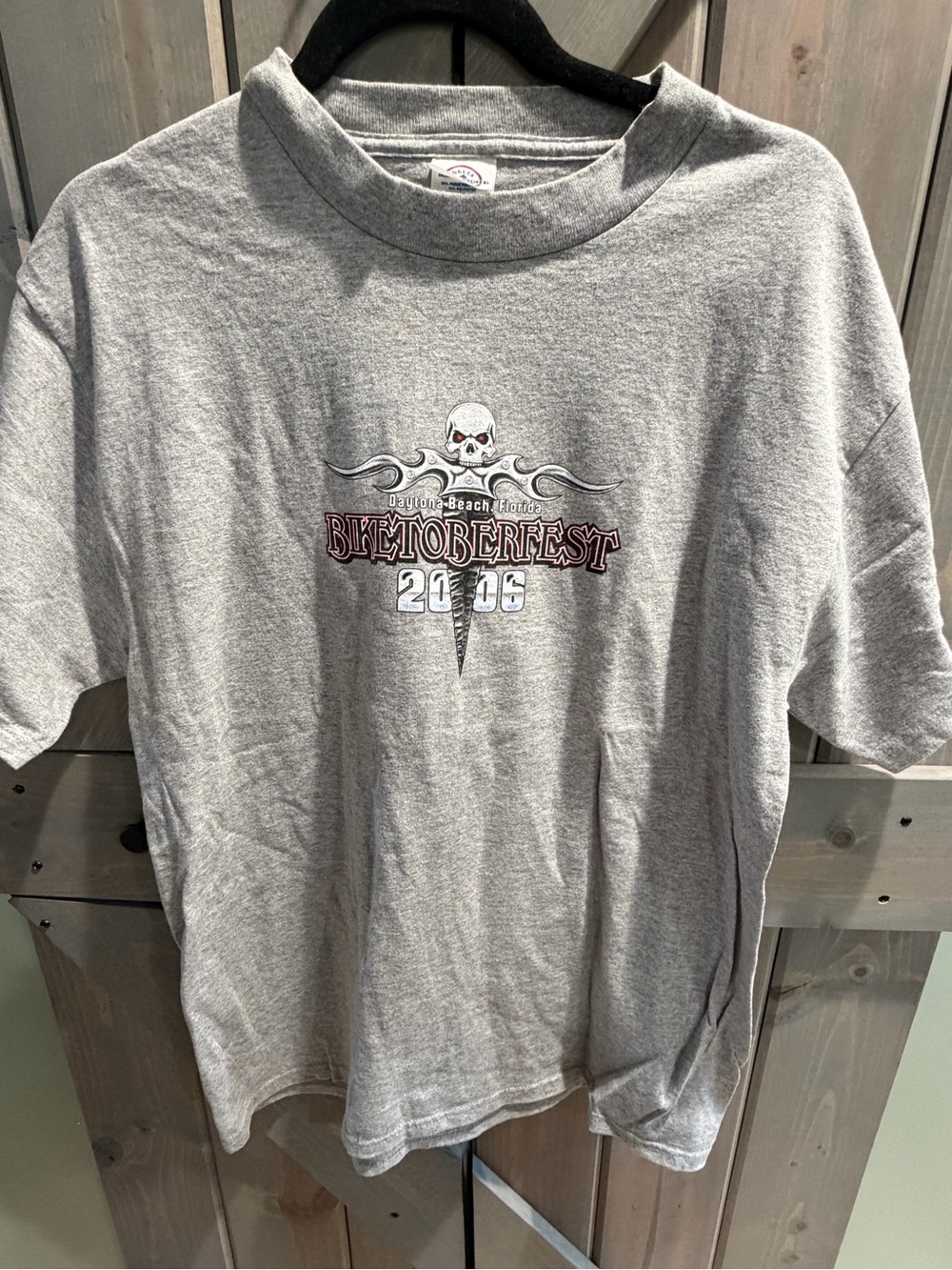 Vintage Gray Biketoberfest 2006 Graphic Short Sleeve Tee Daytona Beach